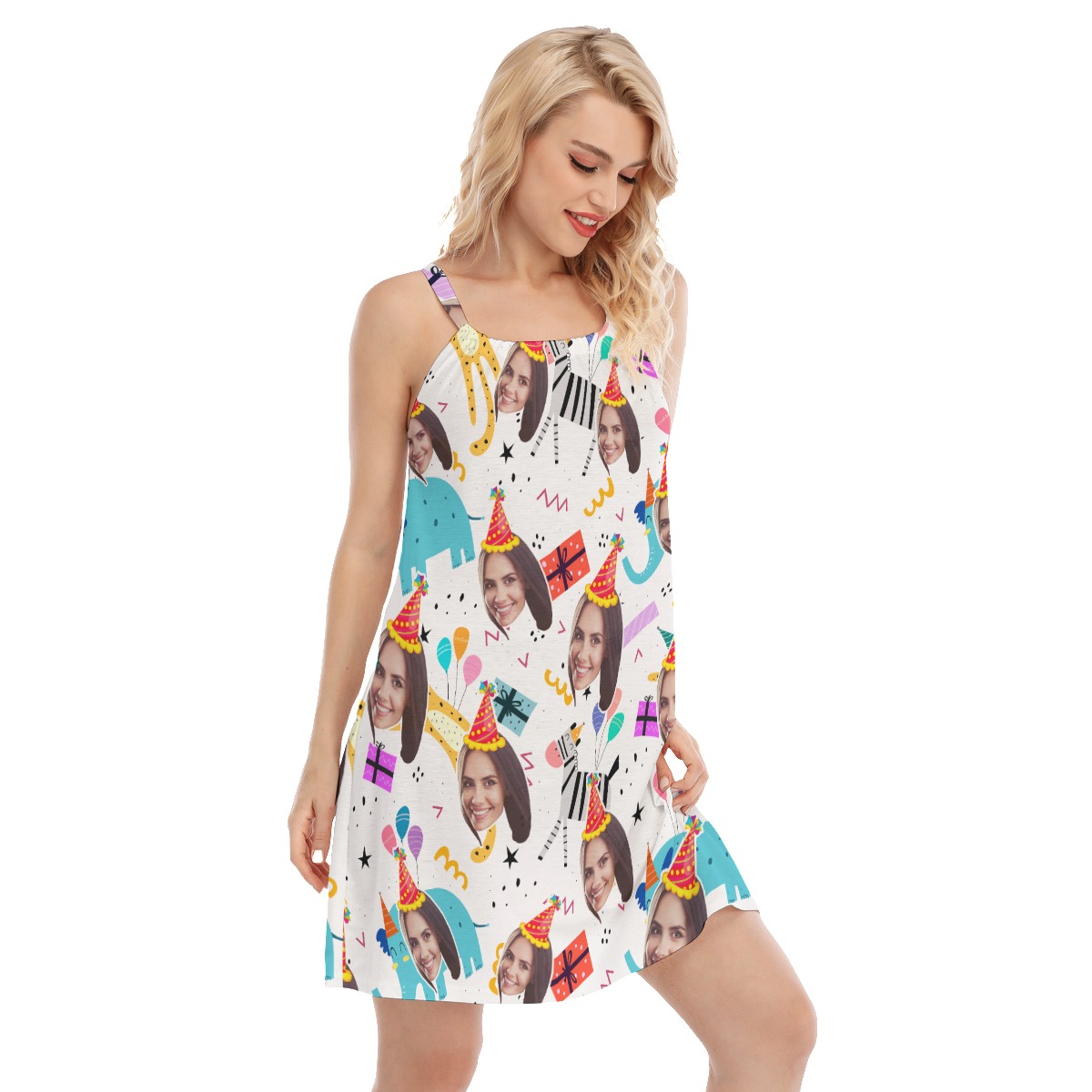 Cute Custom Face Birthday Hawaiian Dress For Women