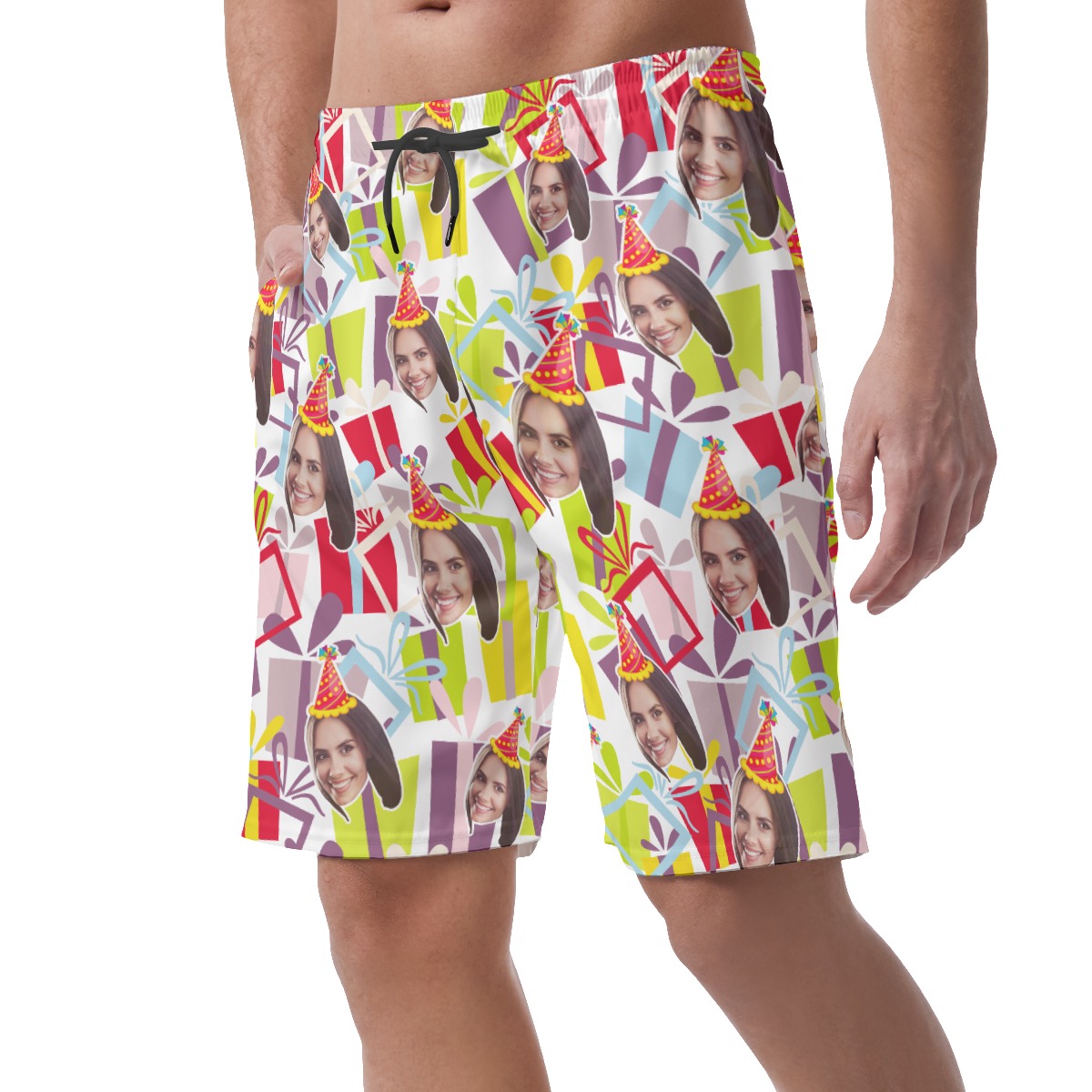Happy Birthday Custom Face Summer Shorts For Men