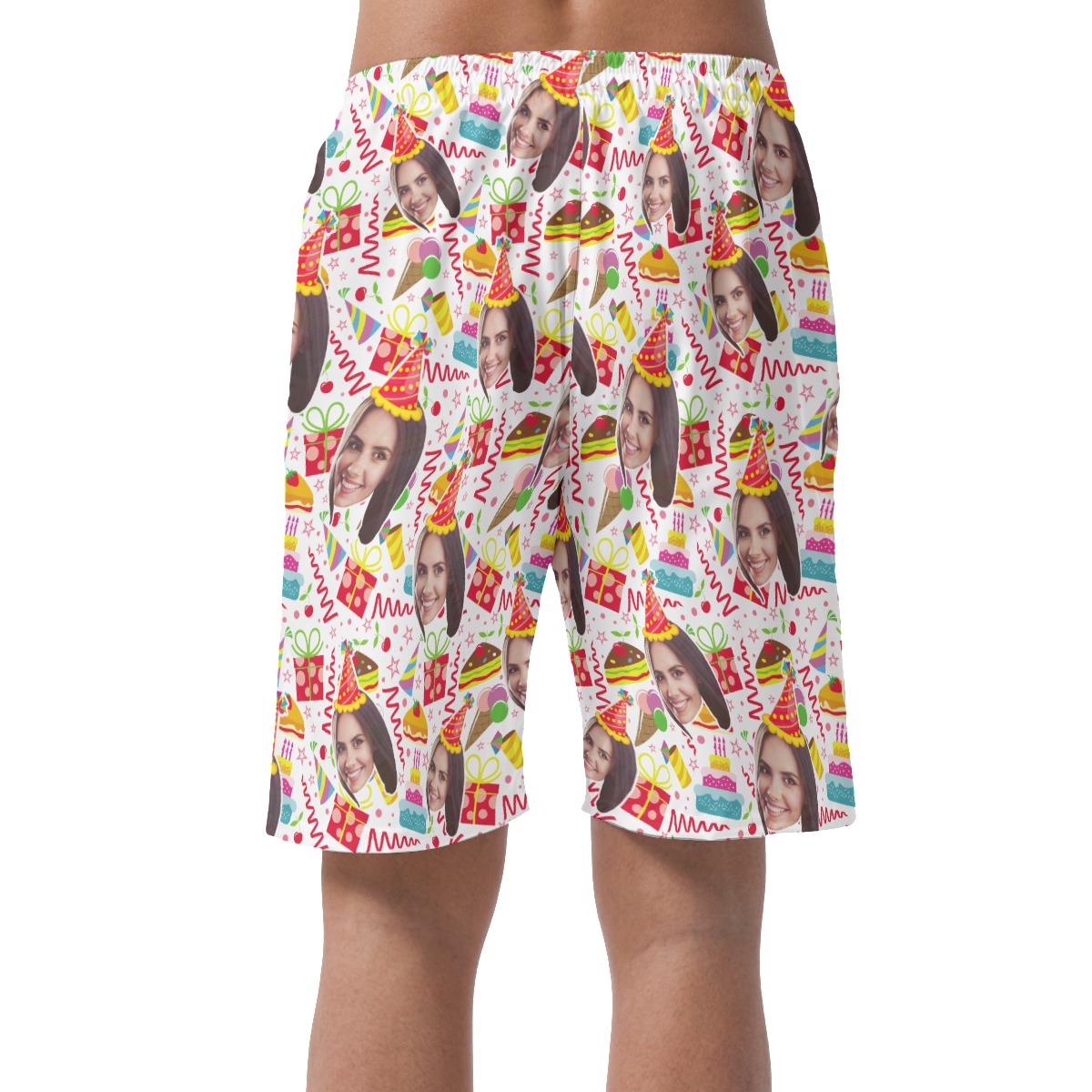 Funny Custom Face Theme Birthday Party Hawaiian Shorts For Men