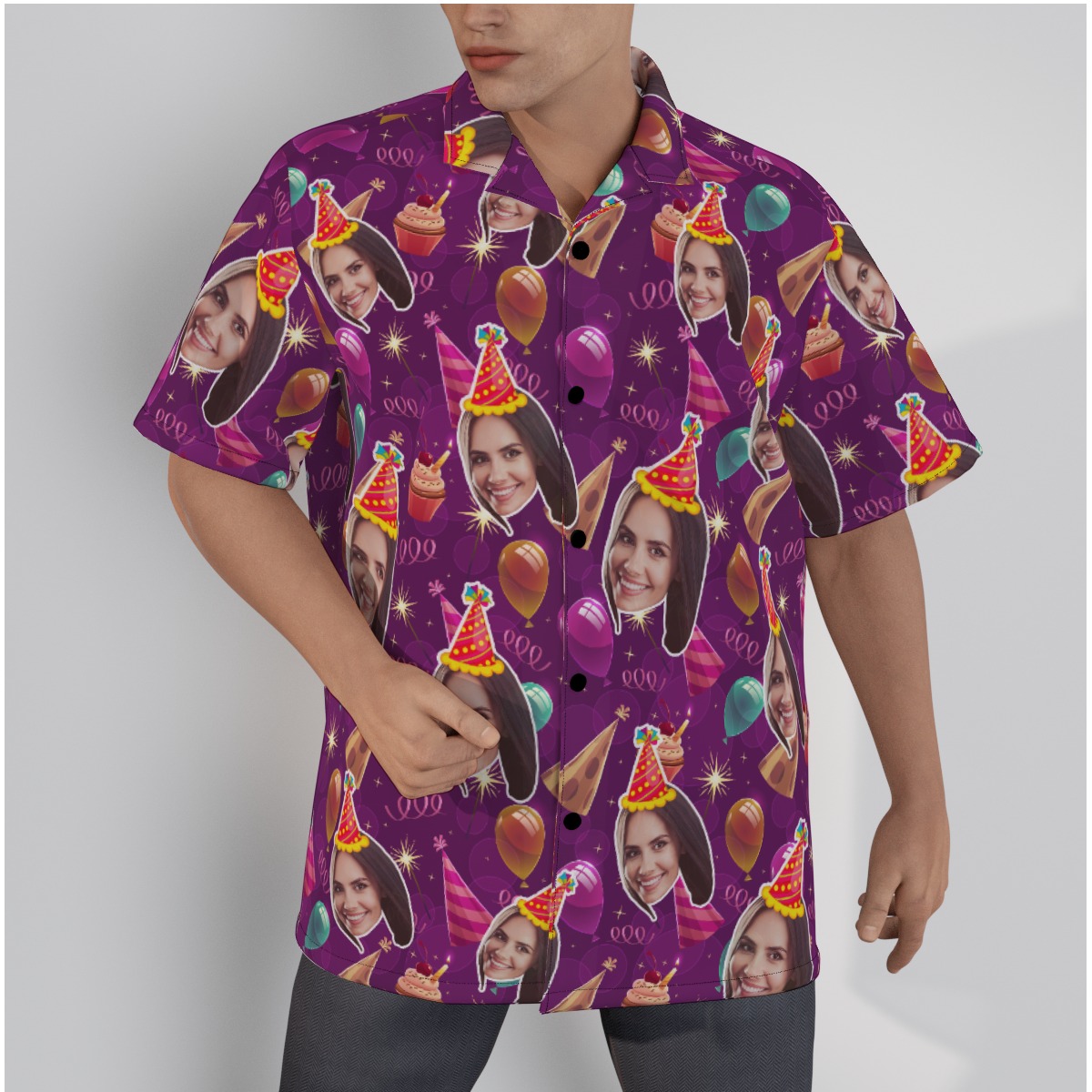 Unique Birthday Gift Custom Face Hawaiian Shirt For Men - variant image 1
