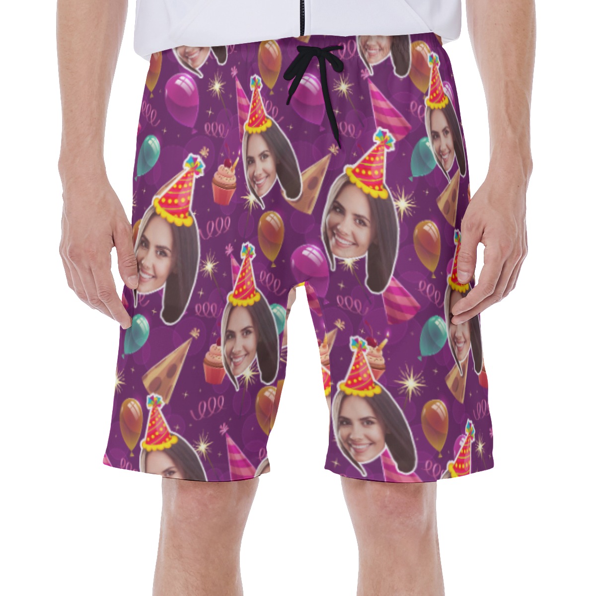 Funny Custom Face Birthday Hawaiian Swimwear For Men - variant image 1