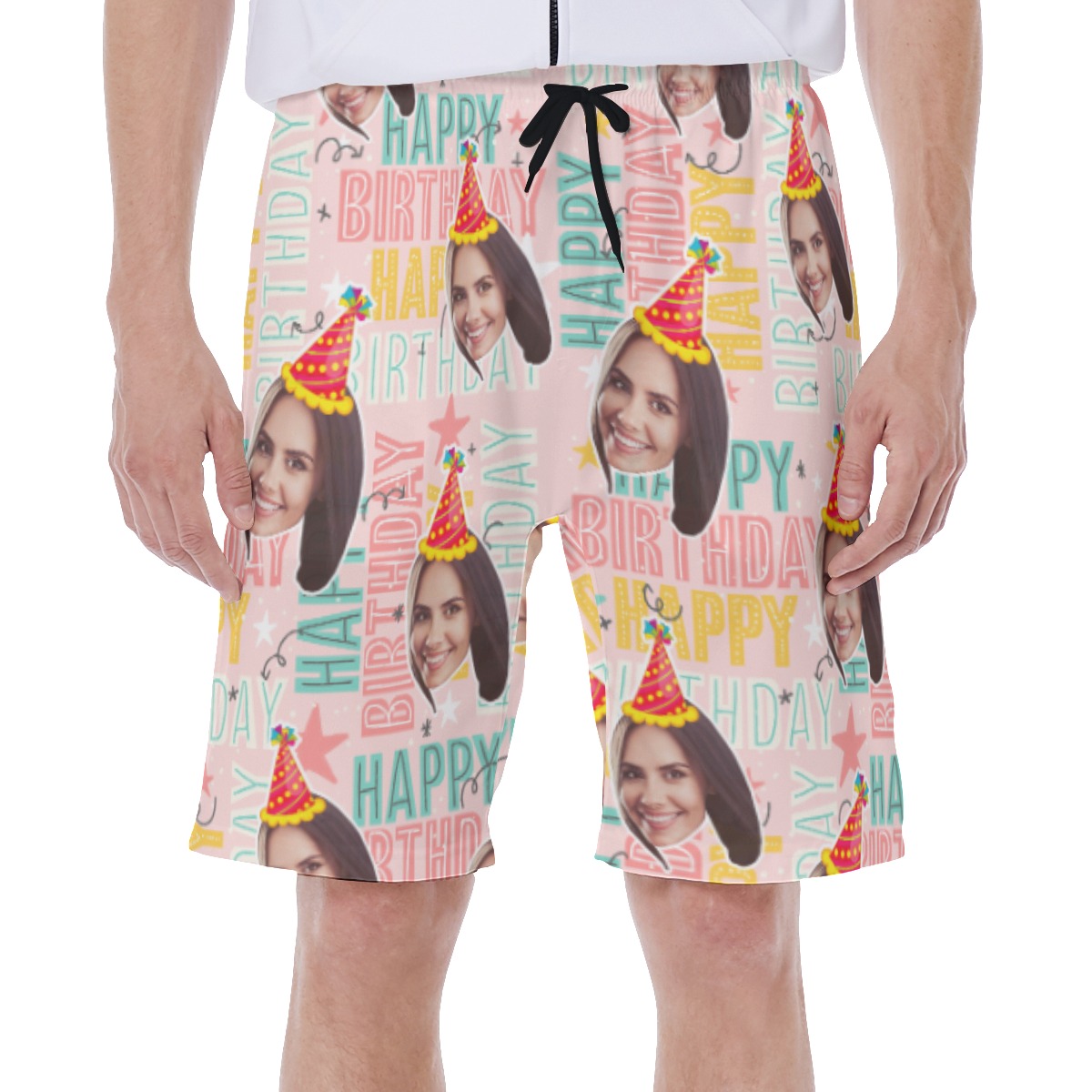 Funny Custom Face Happy Birthday Hawaiian Swimwear For Men - variant image 1