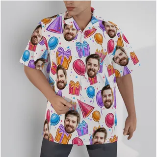 Unique Birthday Gift Custom Face Hawaiian Shirt
