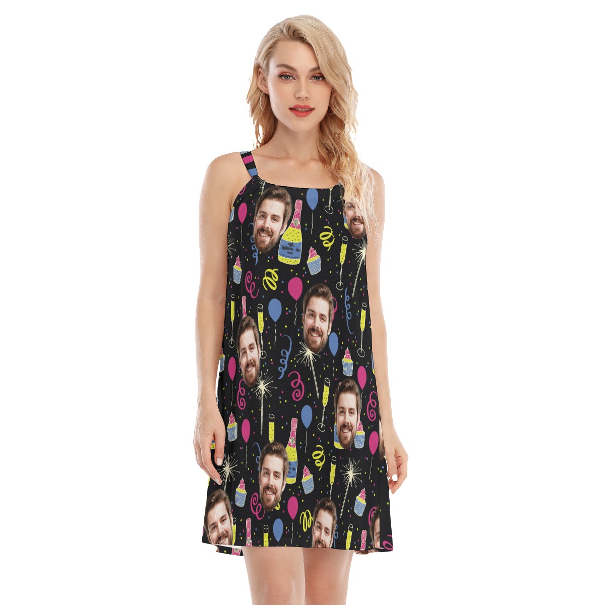 Drinking Birthday Party Custom Face Cami Dress - variant image 1
