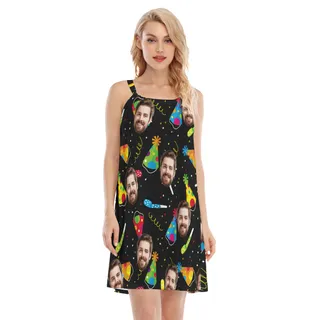 Birthday Custom Face Cami Women's Dress