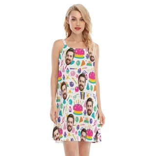 Funny Birthday Party Cami Dress With Custom Face