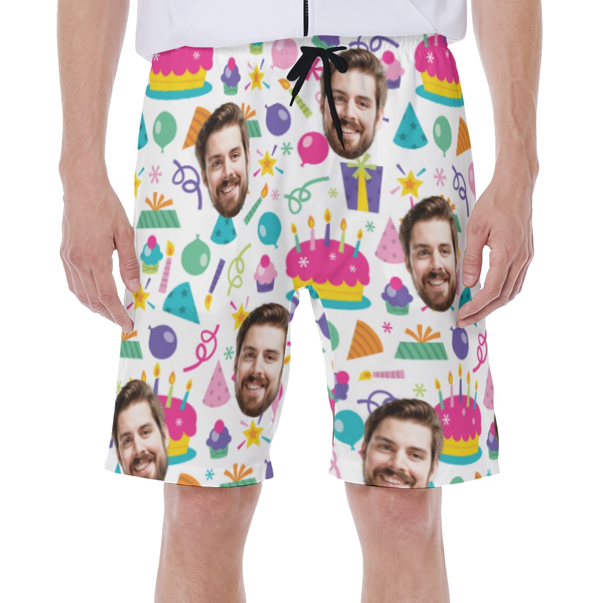 Custom Multiple Face Birthday Swim Trunks For Men - variant image 1