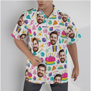 Happy Birthday Custom Face Hawaiian Shirt