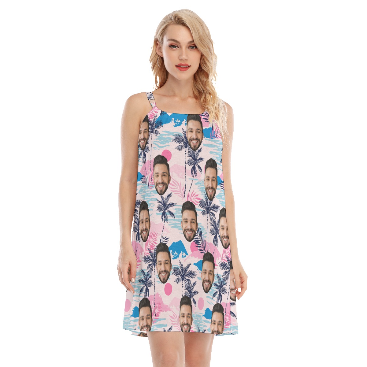 Funny Custom Face Hawaiian Dress For Women - variant image 1