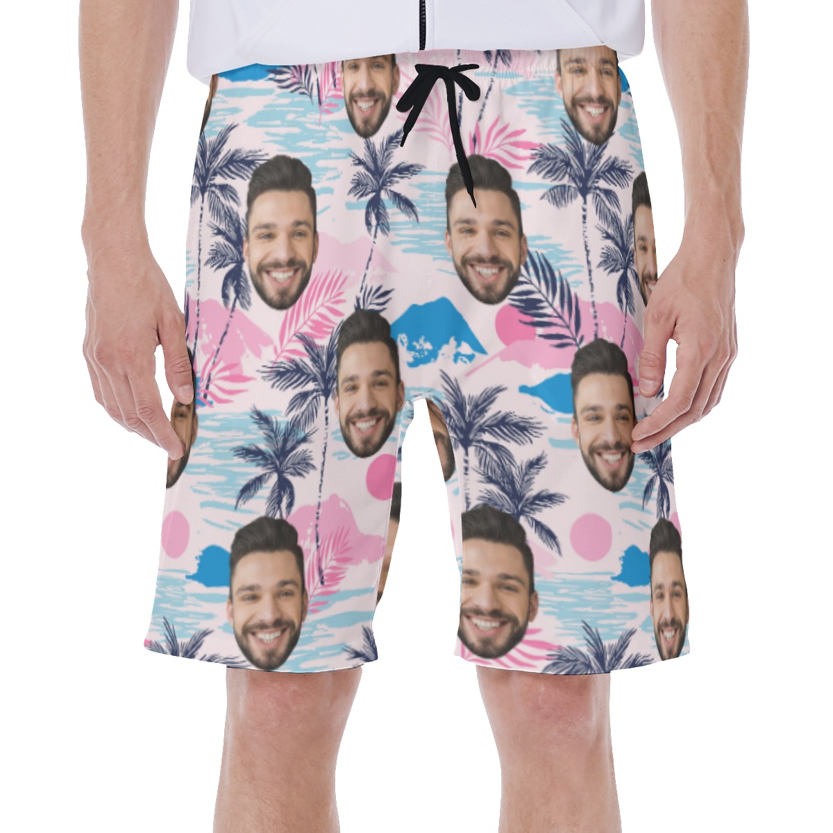 Cool Beach Island Men's Swim Trunks With Custom Face - variant image 1