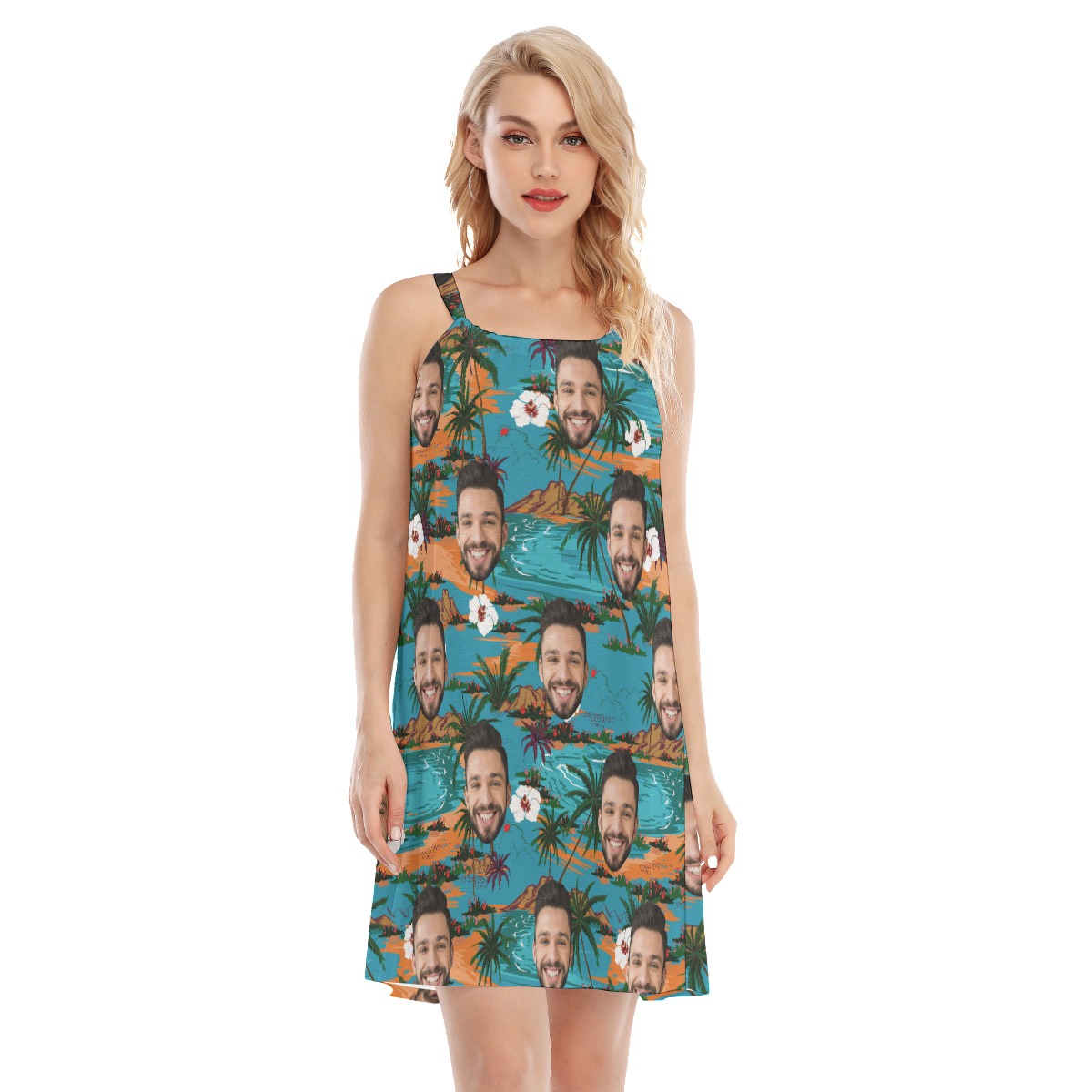 Beach Island Vintage Cami Dress With Custom Face - variant image 1