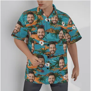 Beach Island Men's Hawaiian Shirt With Custom Face