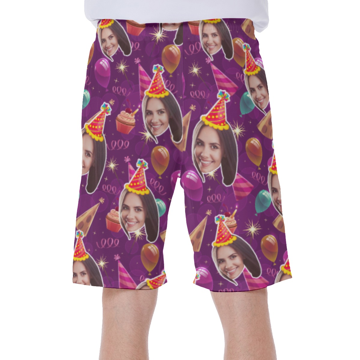 Funny Custom Face Birthday Hawaiian Swimwear For Men