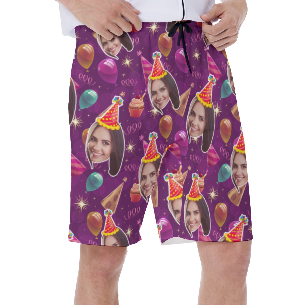 Funny Custom Face Birthday Hawaiian Swimwear For Men