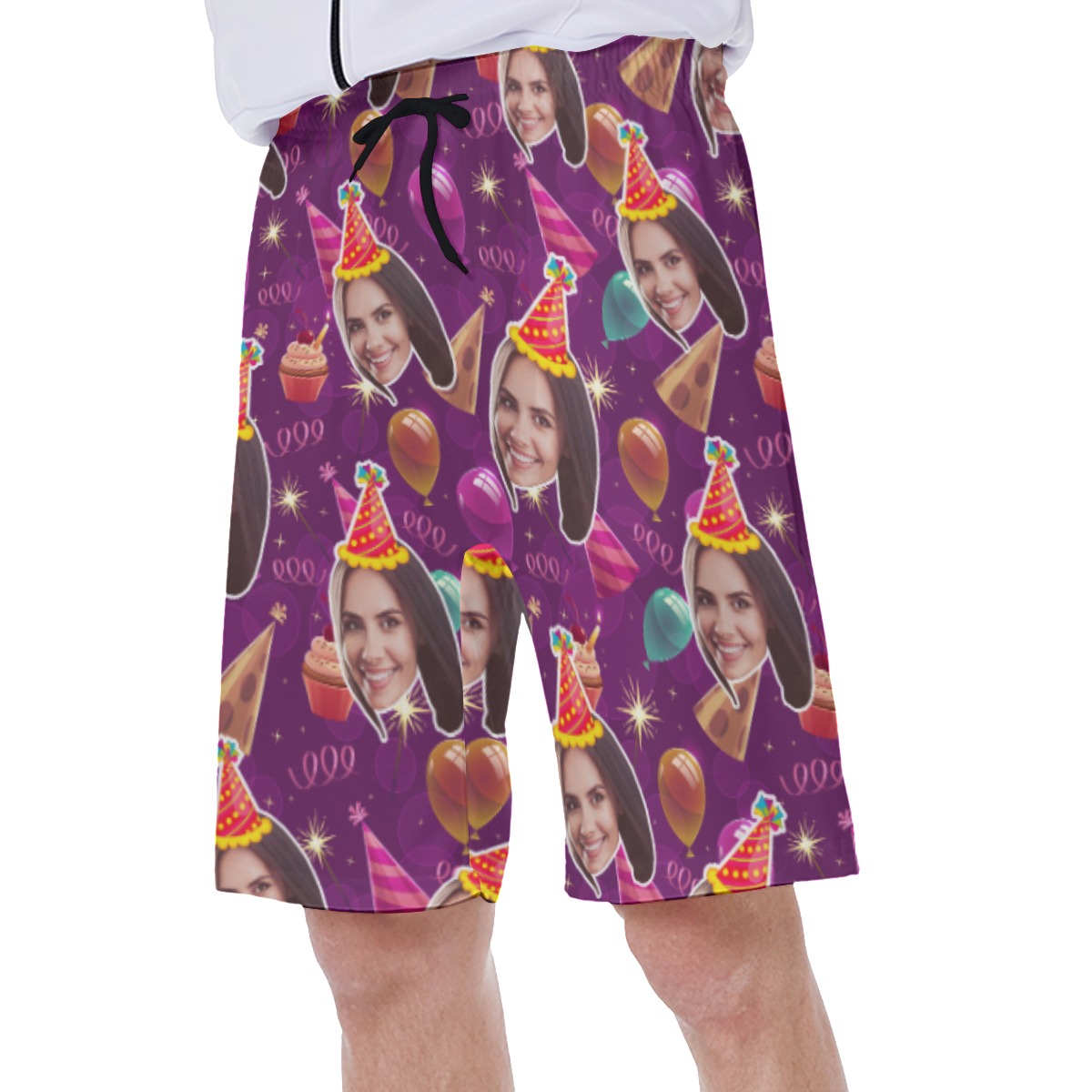 Funny Custom Face Birthday Hawaiian Swimwear For Men