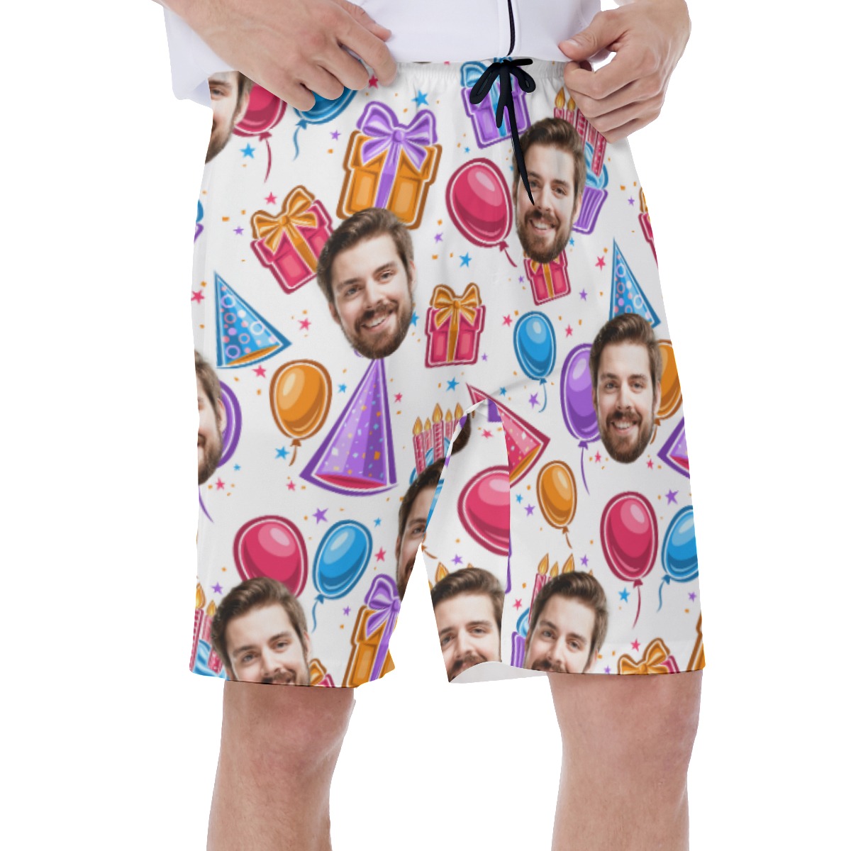 Funny Custom Birthday Men's Hawaiian Shorts