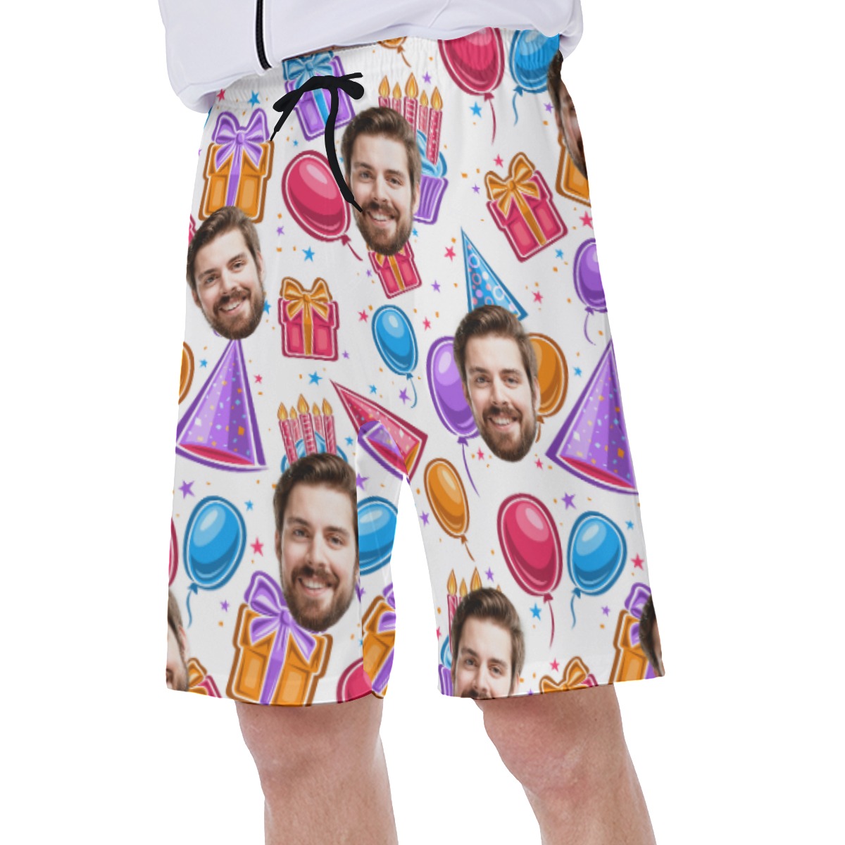 Funny Custom Birthday Men's Hawaiian Shorts