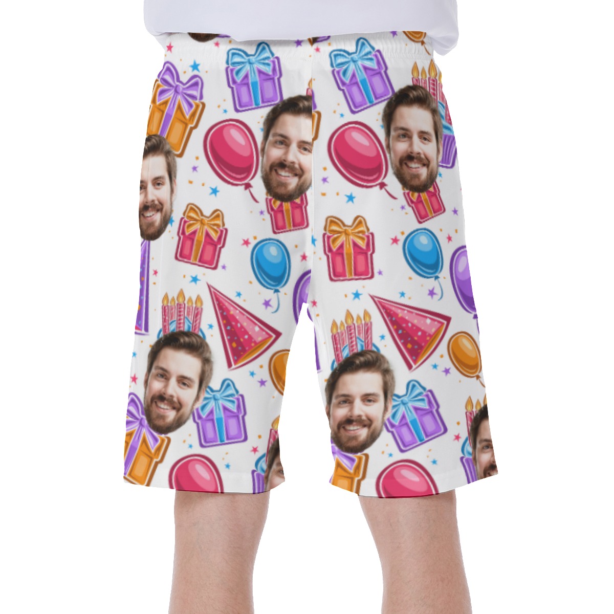 Funny Custom Birthday Men's Hawaiian Shorts