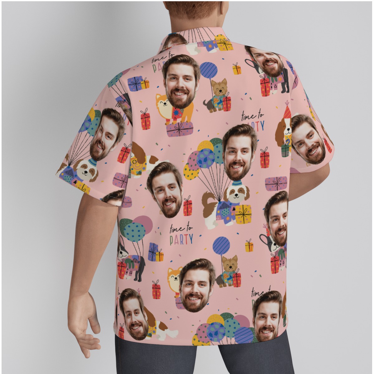 Pet Paw Custom Face Birthday Hawaiian Shirt