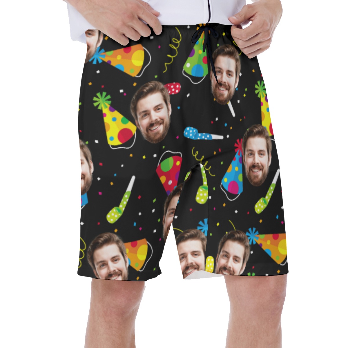 Funny Birthday Custom Face Men's Swim Trunks