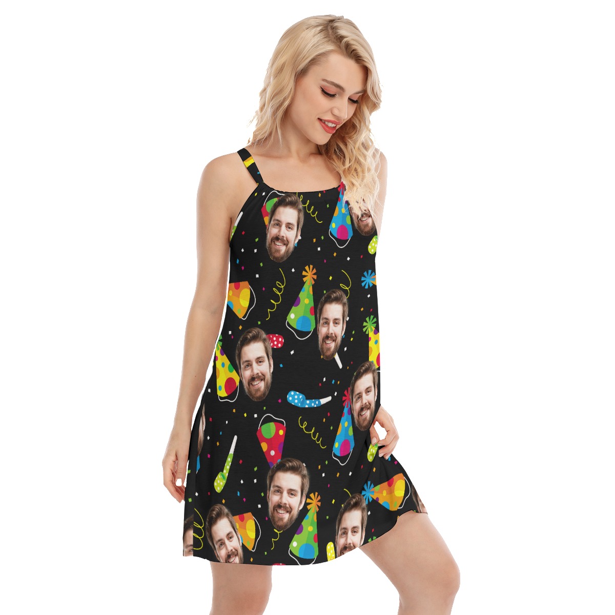Birthday Custom Face Cami Women's Dress
