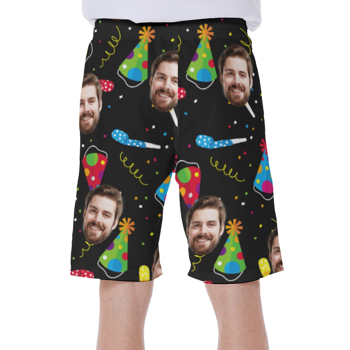 Funny Birthday Custom Face Men's Swim Trunks