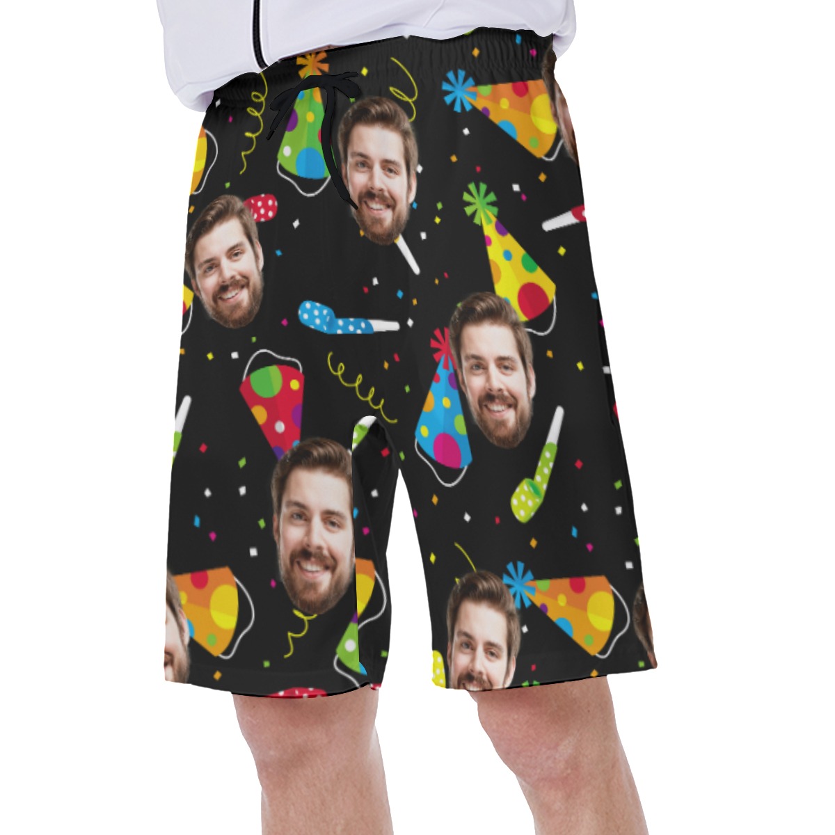 Funny Birthday Custom Face Men's Swim Trunks