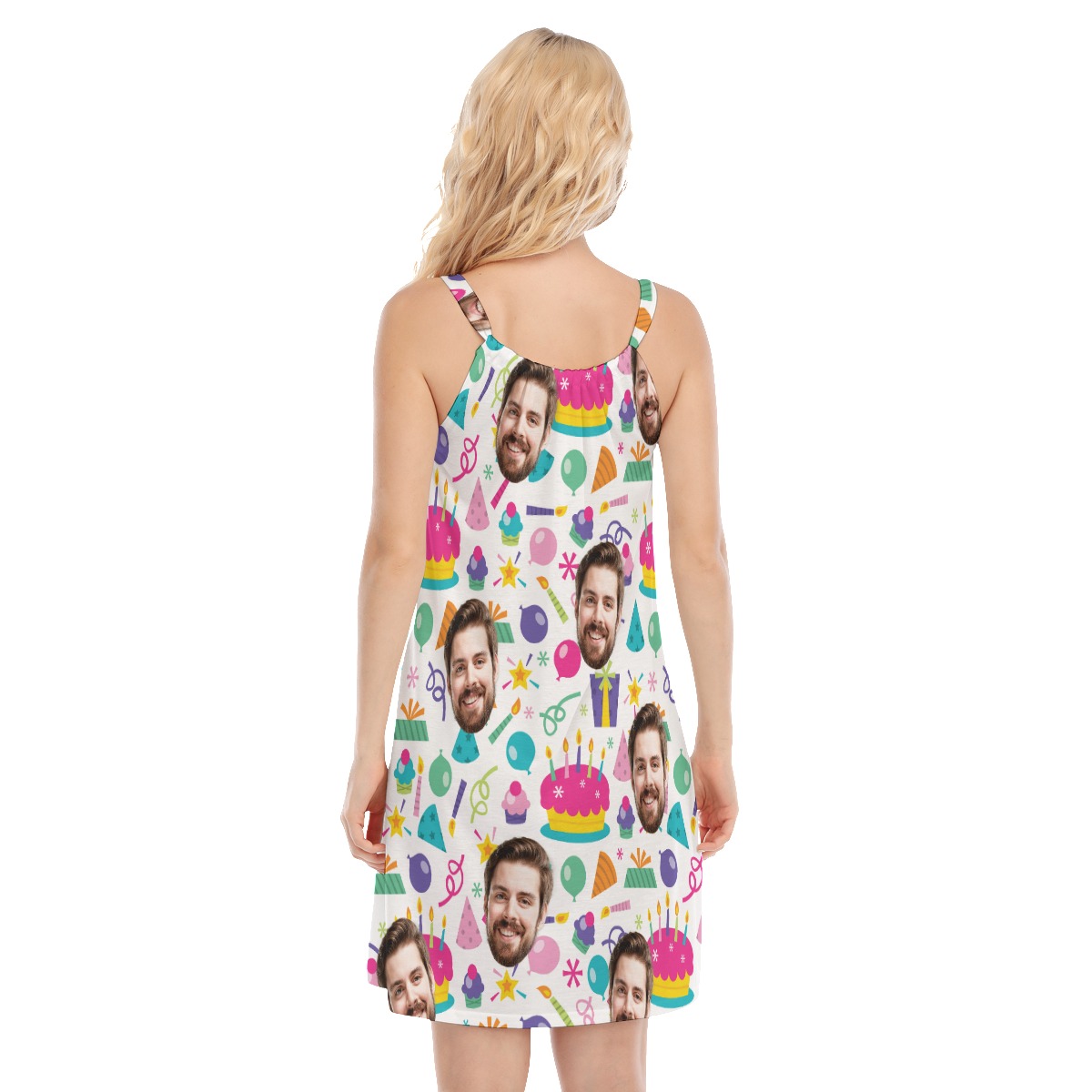 Funny Birthday Party Cami Dress With Custom Face