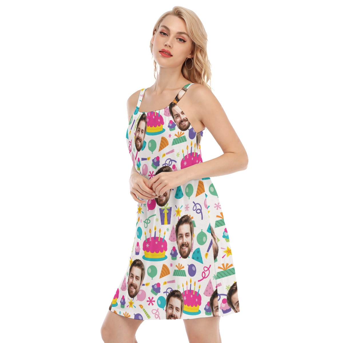 Funny Birthday Party Cami Dress With Custom Face