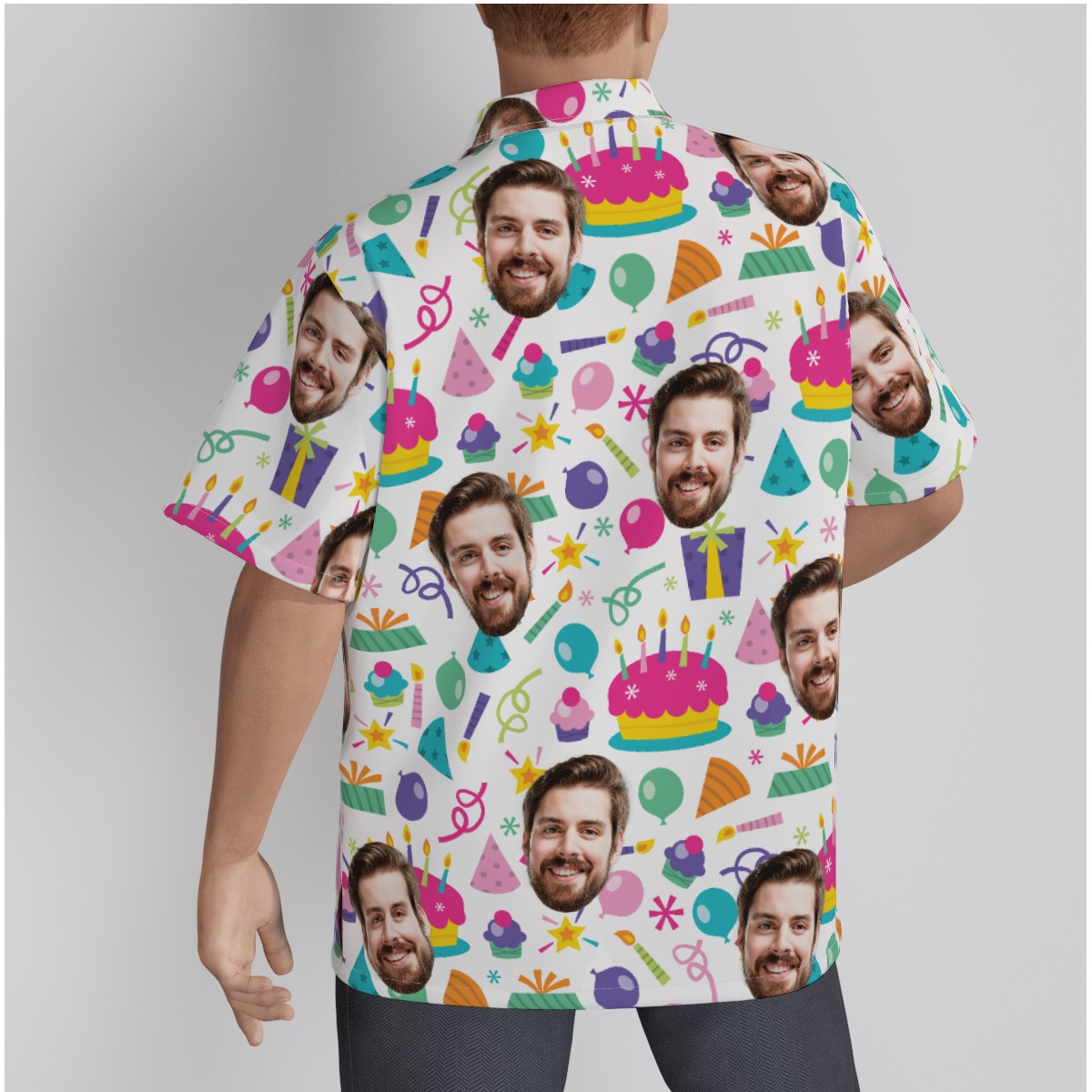 Happy Birthday Custom Face Hawaiian Shirt