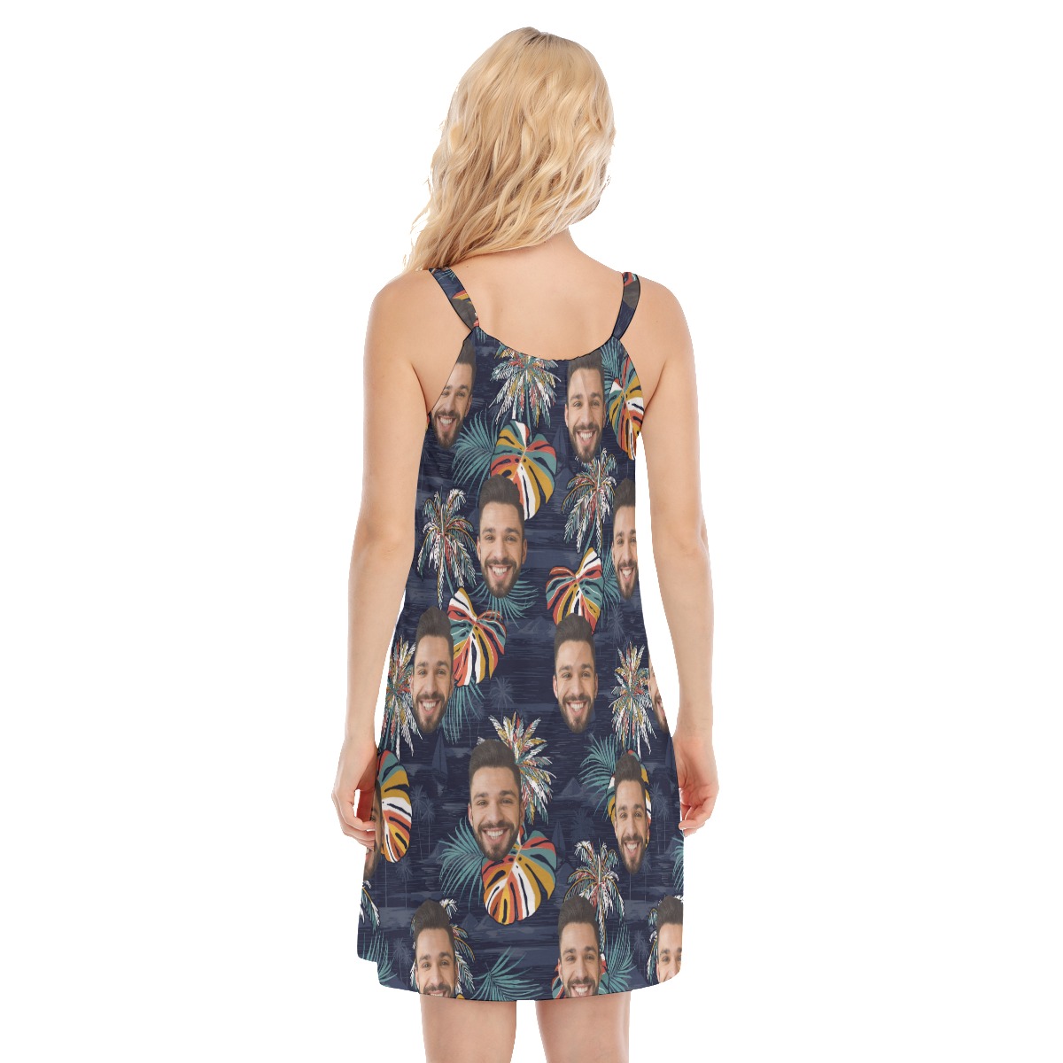 Funny Palm Treen Women's Cami Dress With Custom Face