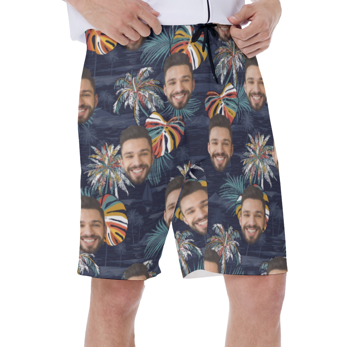 Funny Palm Treen Hawaiian Men's Swim Trunks