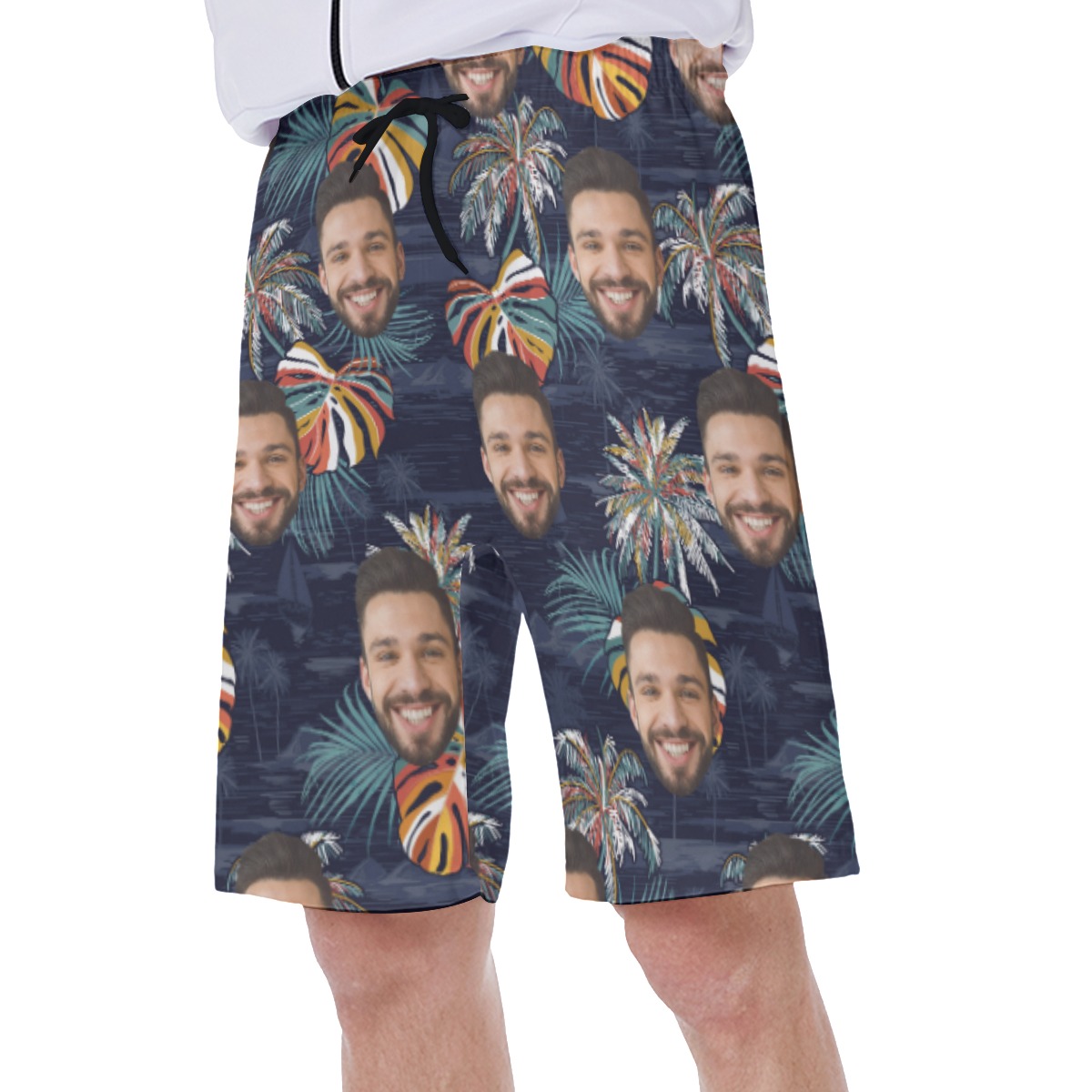 Funny Palm Treen Hawaiian Men's Swim Trunks