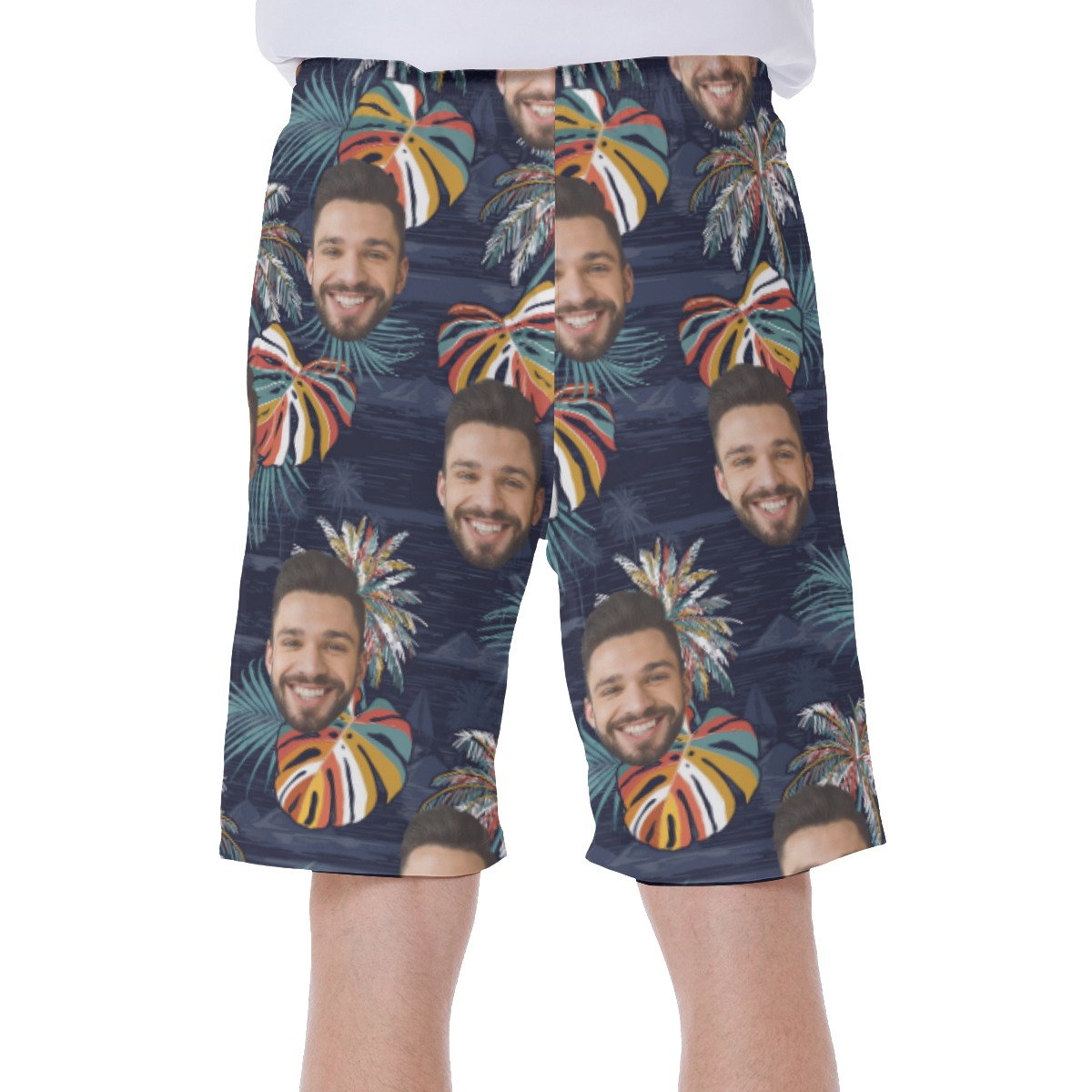 Funny Palm Treen Hawaiian Men's Swim Trunks