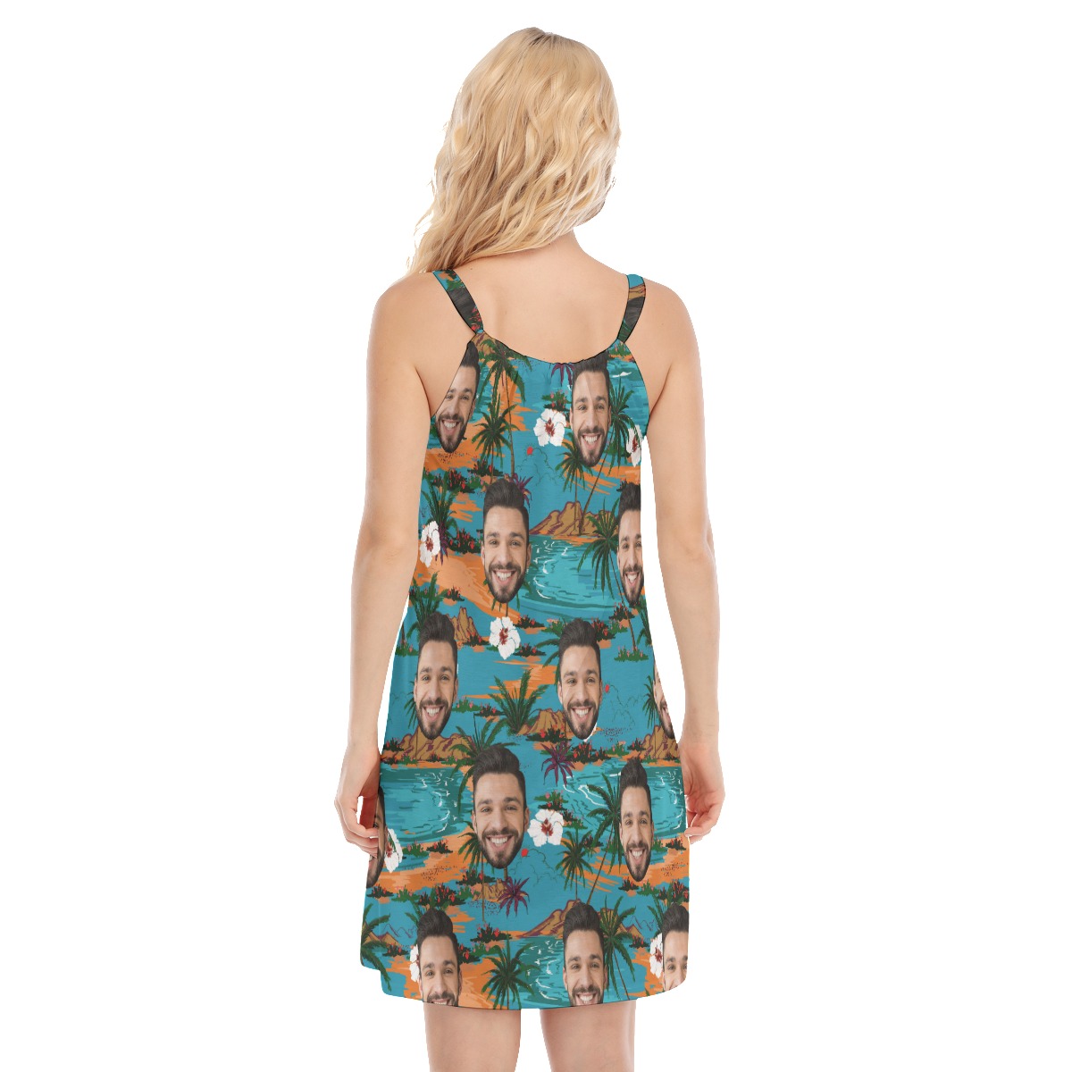 Beach Island Vintage Cami Dress With Custom Face
