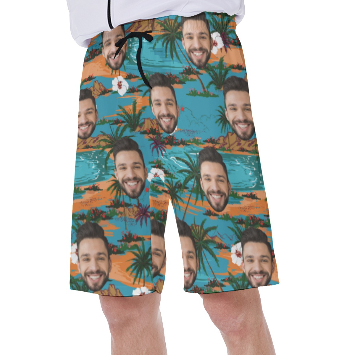 Beach Island Men's Swim Trunks With Custom Face