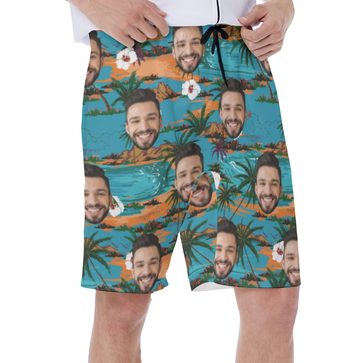 Beach Island Men's Swim Trunks With Custom Face