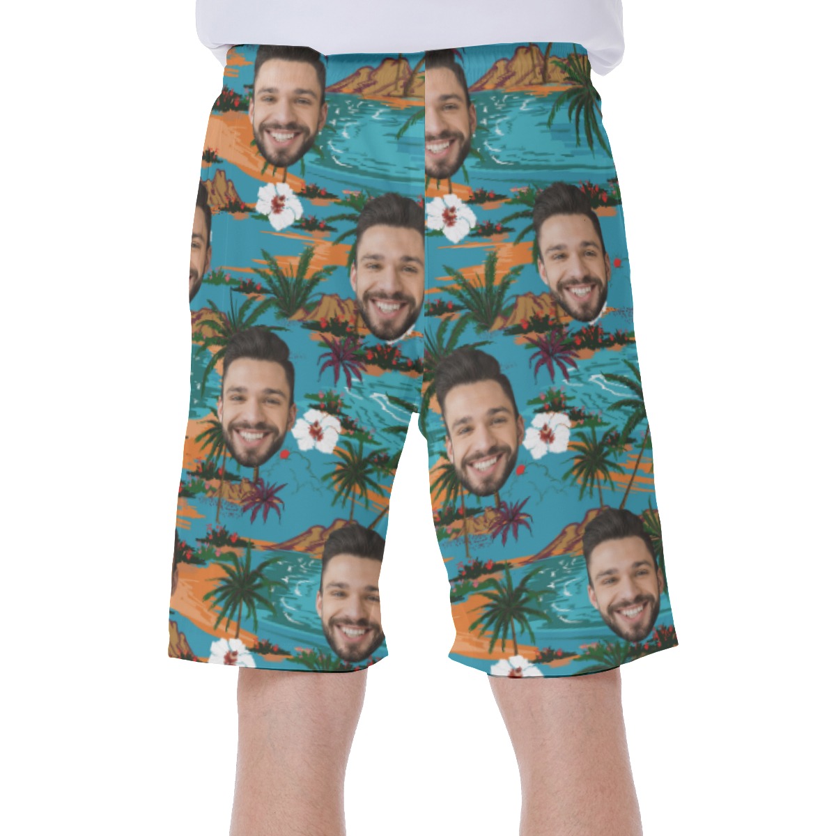 Beach Island Men's Swim Trunks With Custom Face