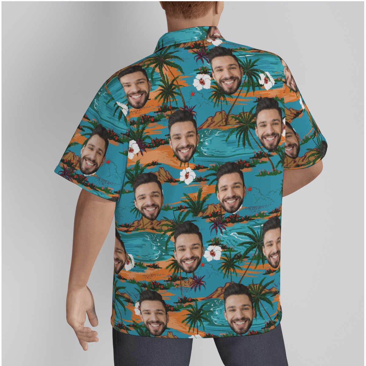 Beach Island Men's Hawaiian Shirt With Custom Face