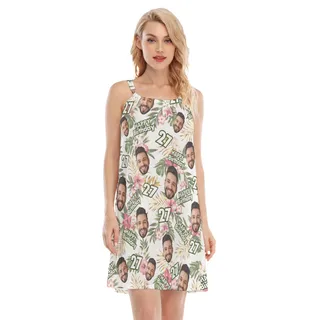 Customize Birthday Hawaiian Cami Dress With Face