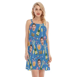 Custom Face Birthday Party Hawaiian Cami Dress
