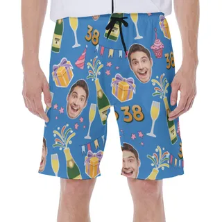 Custom Face Birthday Summer Swimwear For Men