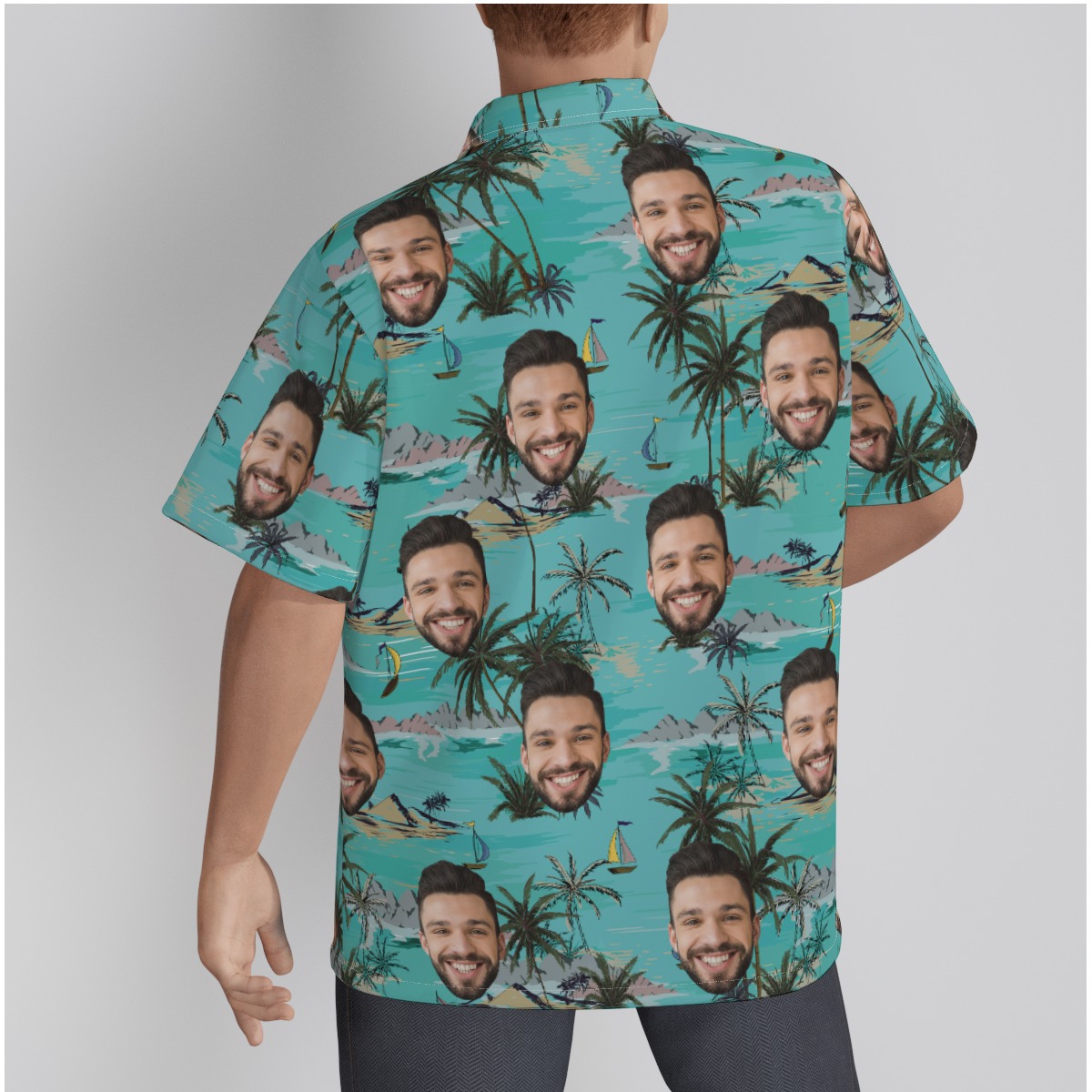 Palm Tree Island Hawaiian Shirt With Custom Face
