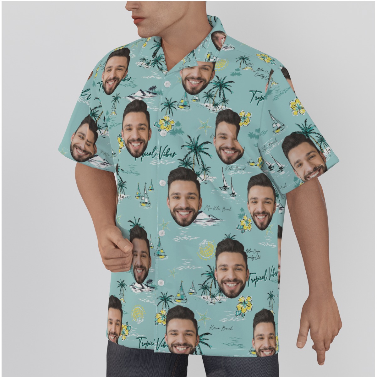 Tropical Vibes Hawaiian Shirt With Custom Face