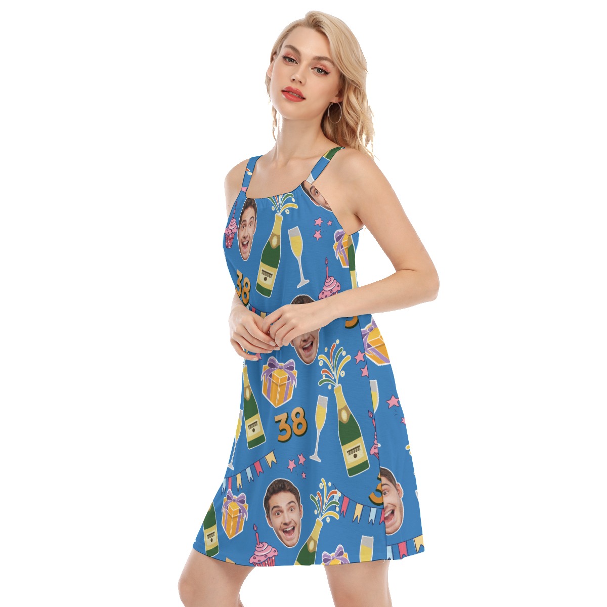 Custom Face Birthday Party Hawaiian Cami Dress