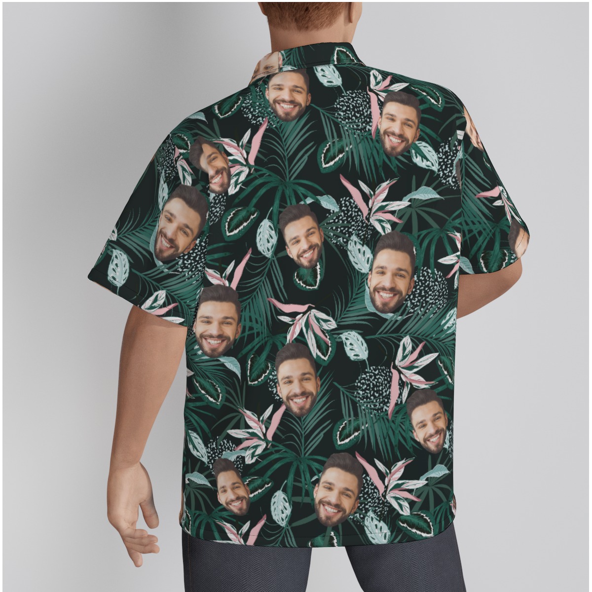 Tropical Green Hawaiian Shirt With Custom Face