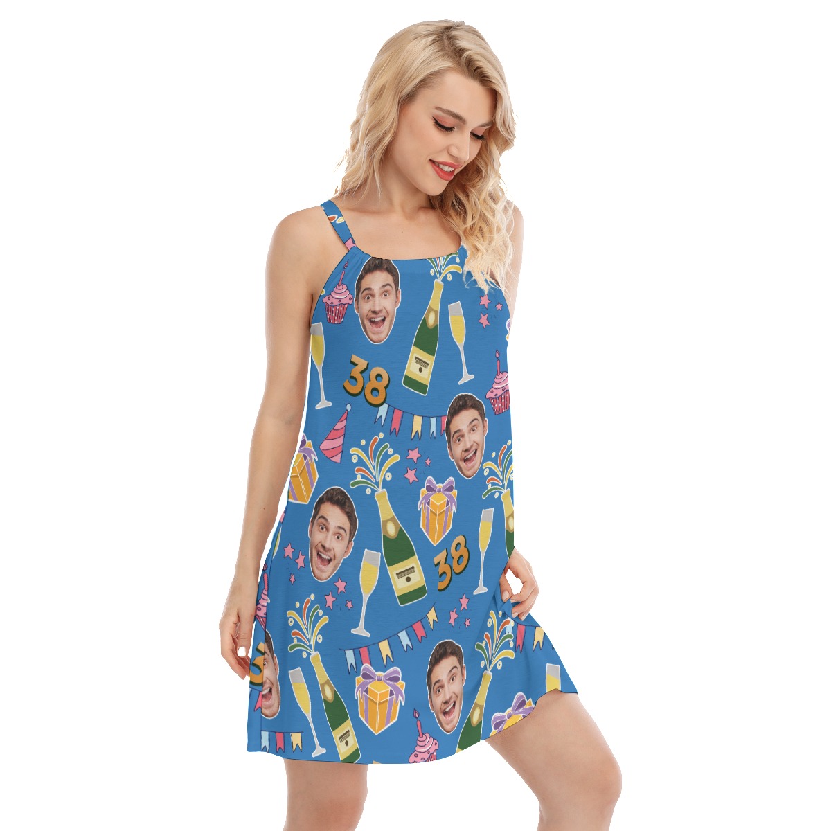 Custom Face Birthday Party Hawaiian Cami Dress