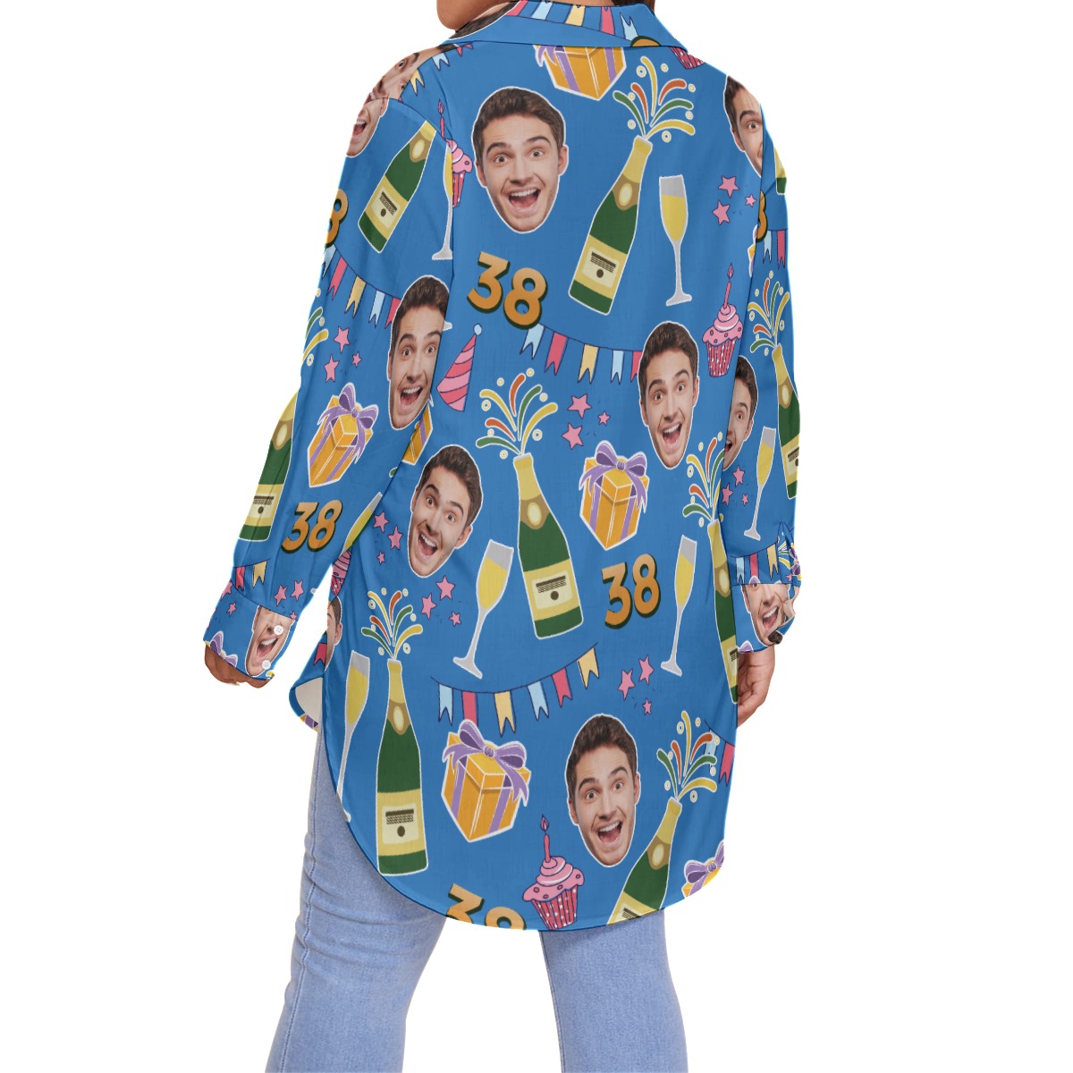 Funny Custom Birthday Hawaiian Plus Size Shirt With Face And Age