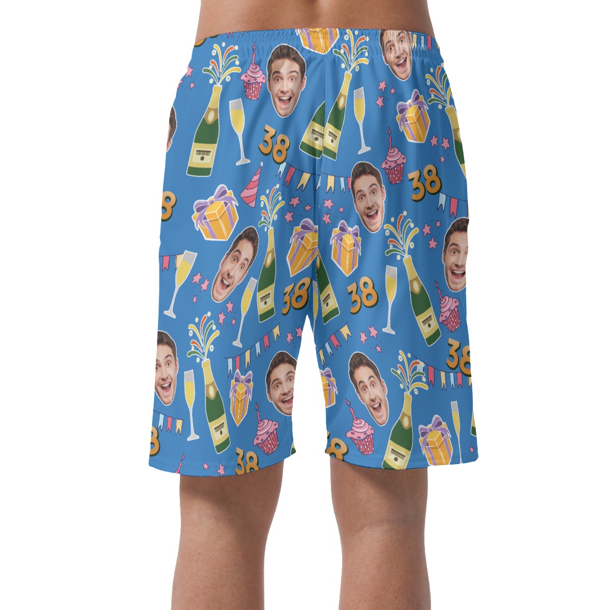 Funny Custom Birthday Hawaiian Shorts With Face And Age