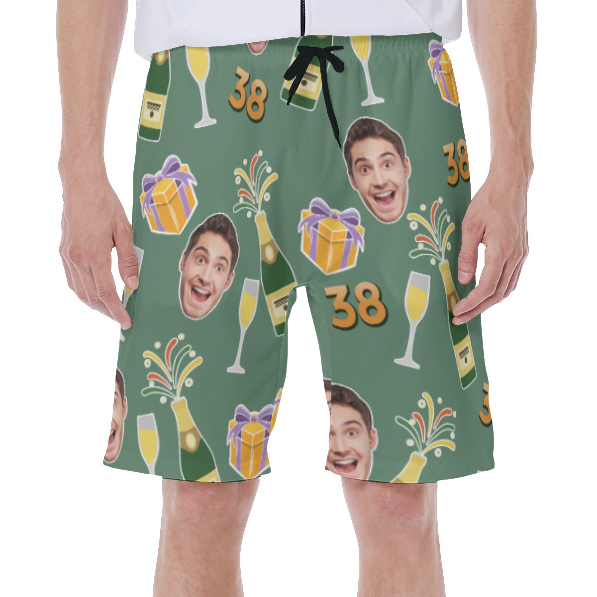Customize Face And Age Summer Swim Trunks For Men - variant image 1
